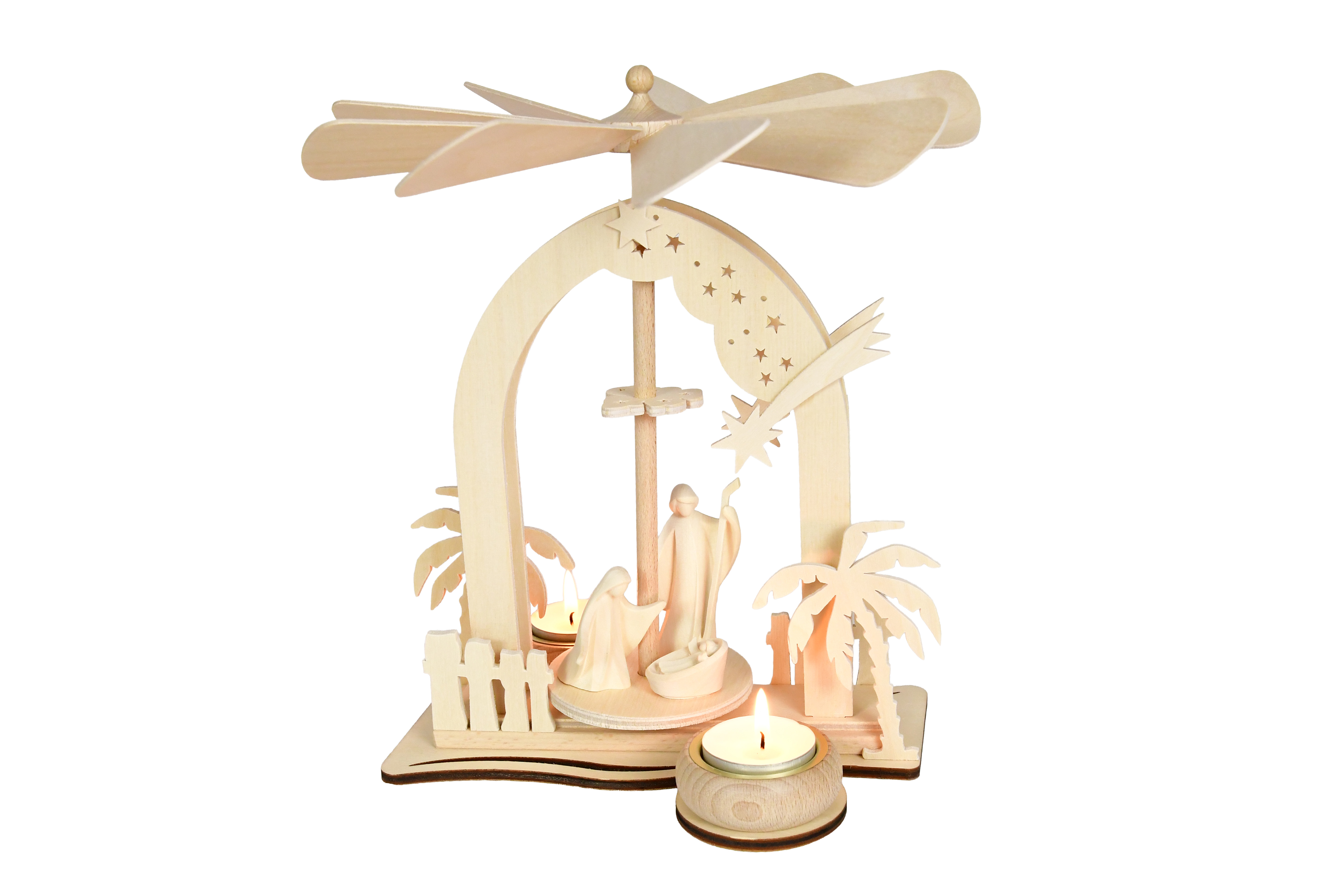 Sternbogenpyramide, Heilige Familie, HAPE Figuren, natur, Teelichter