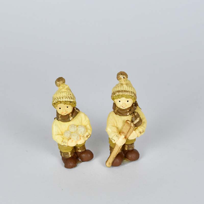 Candle Boy 2 pieces, cream, 11 cm