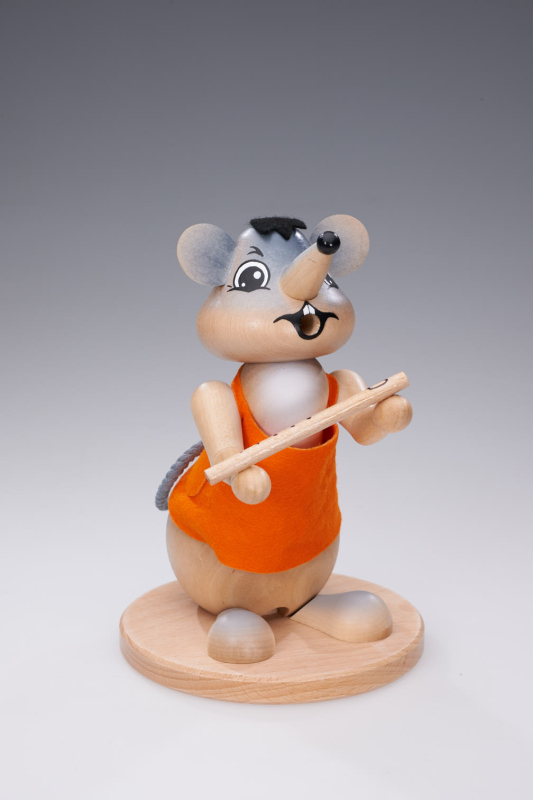 Räuchermann Maus  Symphonieorchester Höhe 22cm mit Querflöte mit Räucherfunk