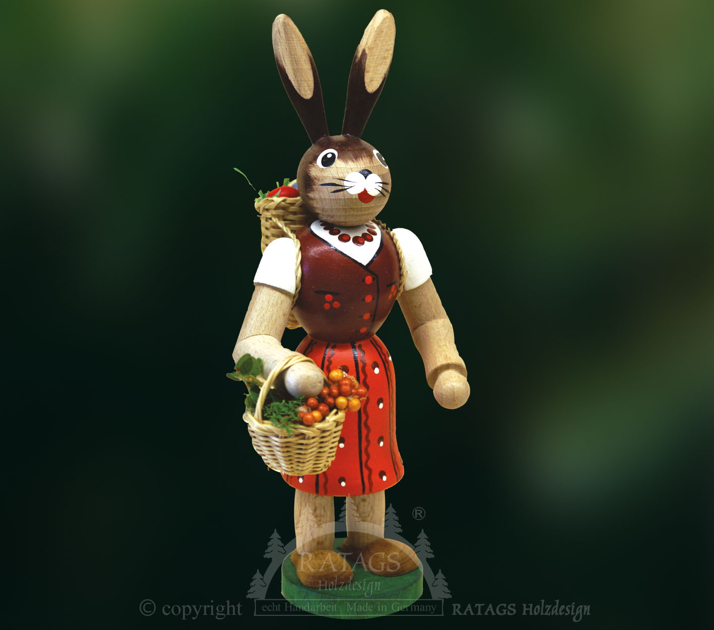 Osterhäsin, braun, 2 Körbchen Osterhäsin, braun, 2 Körbchen