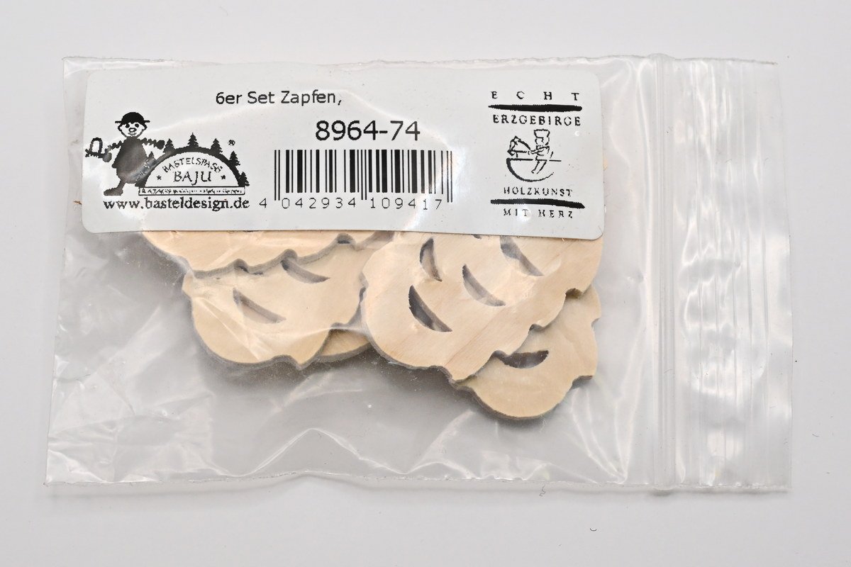 6er Set Zapfen, Höhe 4 cm