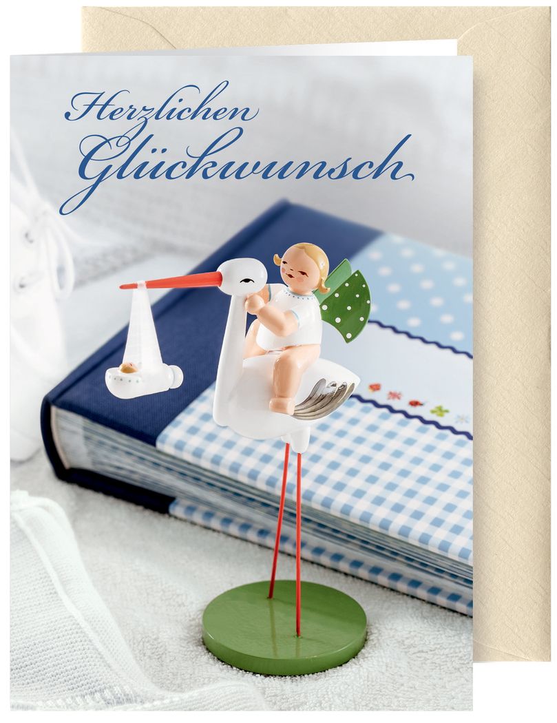 Grußkarte Geburt Junge mit Briefumsch