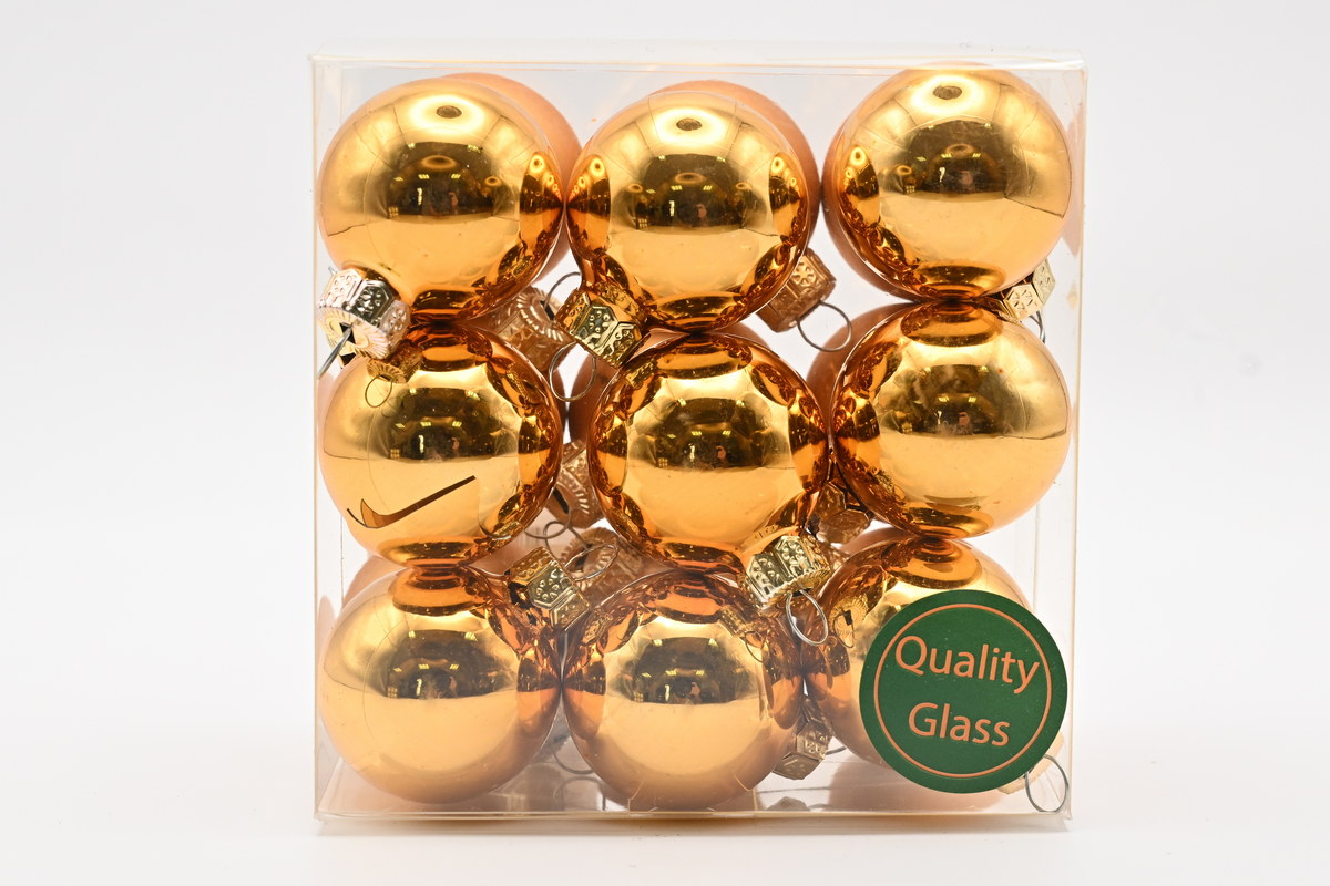 cb. 18 glassballs/cap copper combi