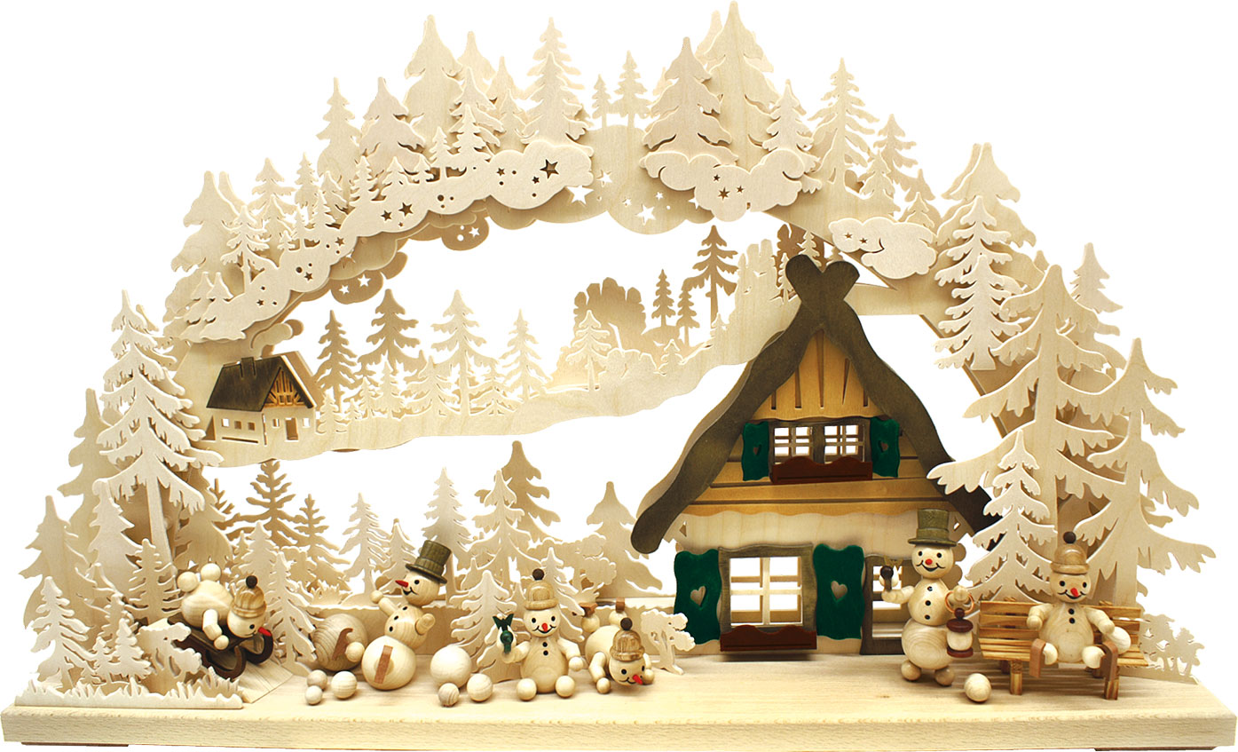 3D-Schwibbogen groß, Schneemannparadies