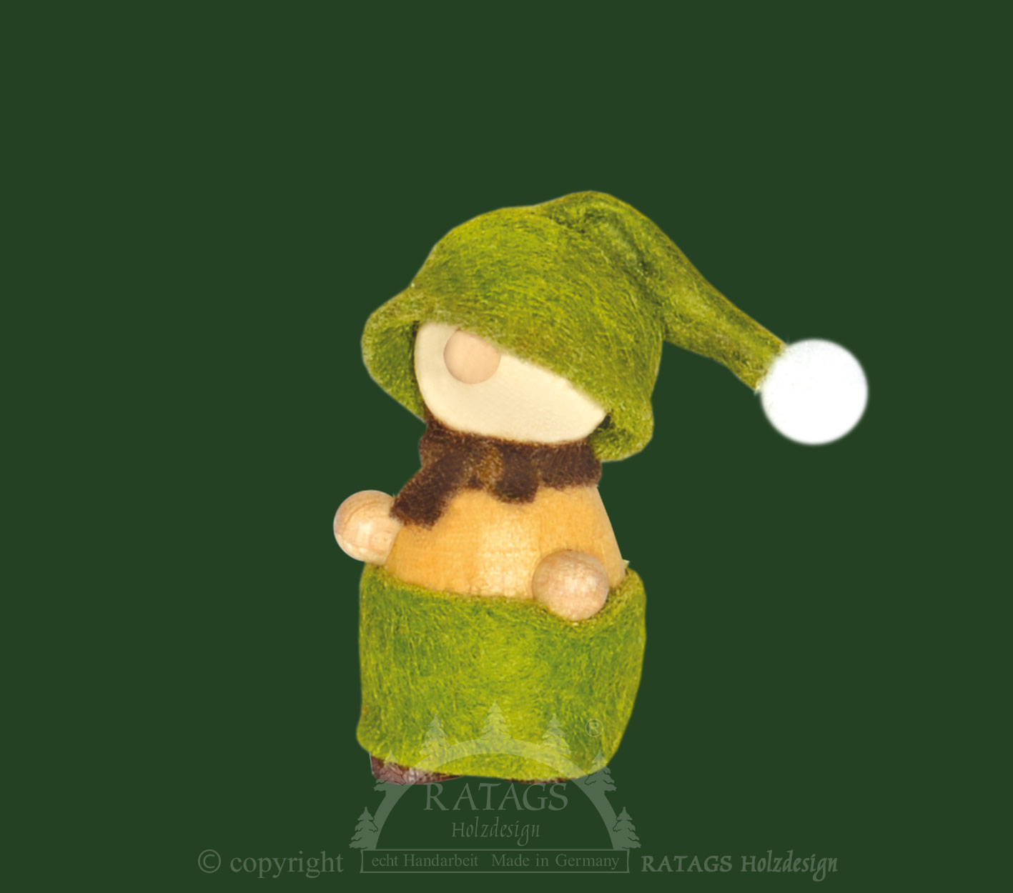 Mini-Molli mit Zipfelmütze und Schürze Mini-Molli mit Zipfelmütze und Schürze