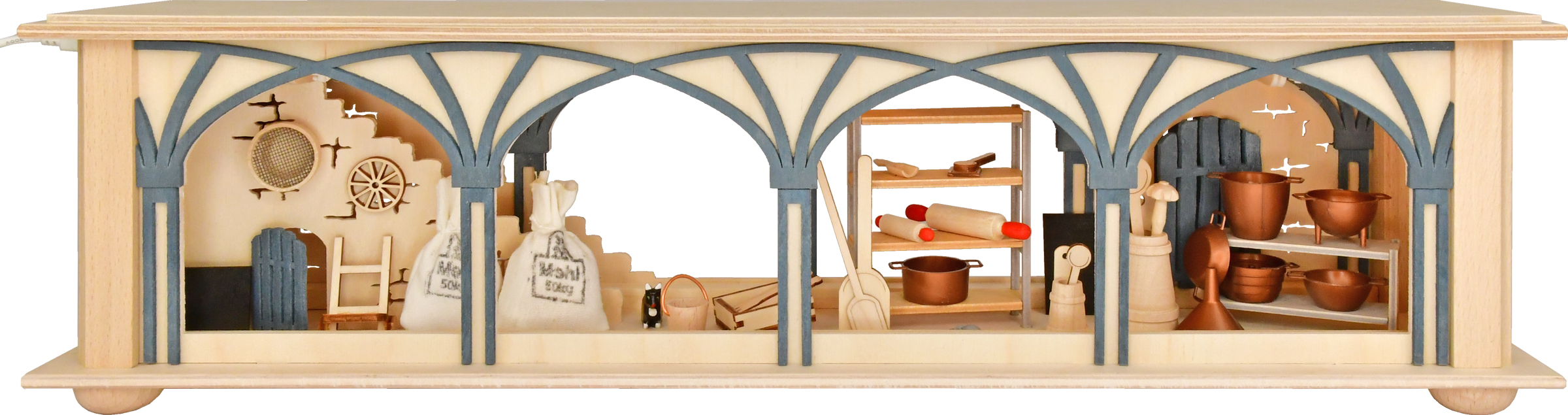 Raumleuchte klein, Mehlkammer, handbemalt grau Raumleuchte klein, Mehlkammer, handbemalt grau