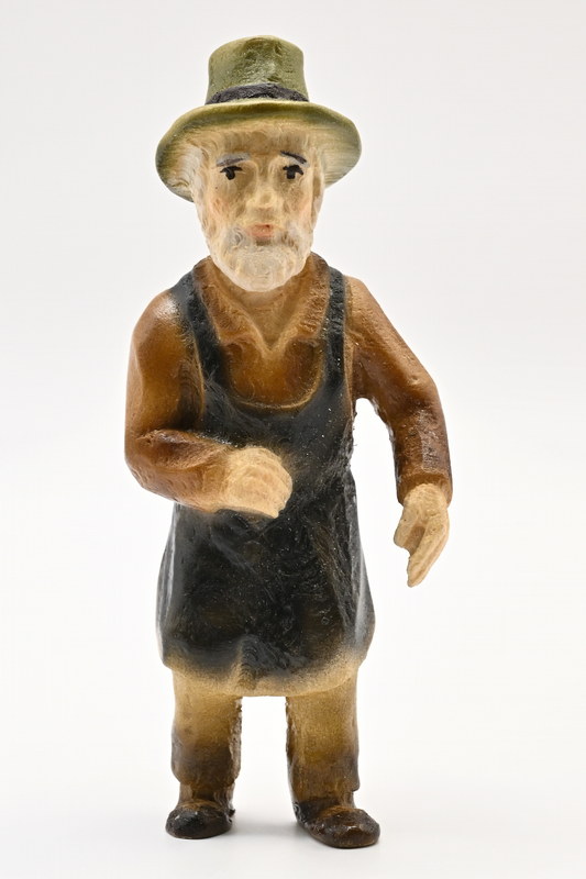 Grandfather with hat and apron, coloured, 90 mm
