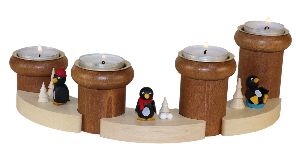 Adventsteelichthalter Pinguine