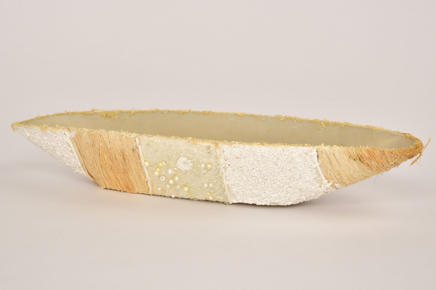 Pflanzgefäß Sisal mit Naturmaterialien Schale oval