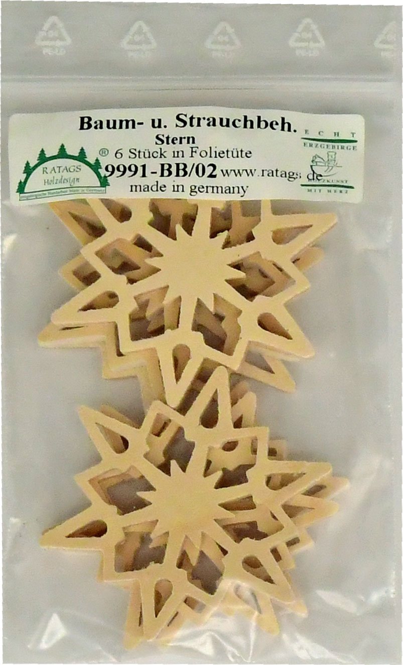 Mini picture star, 6 pcs. Foil bag