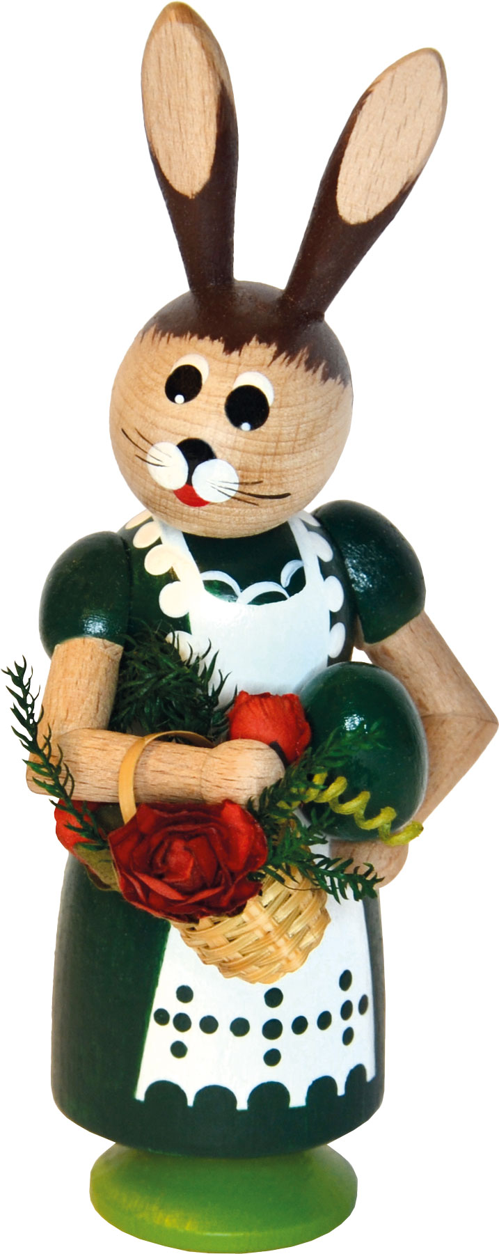 Coelhinha da Páscoa com cesta, verde