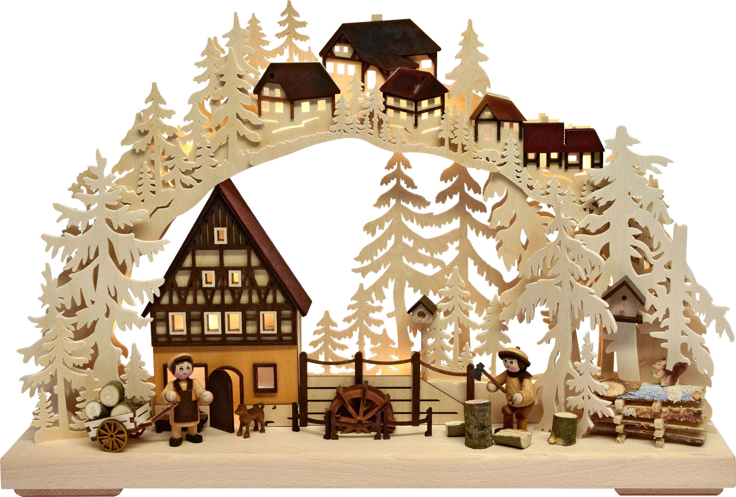 Small 3D candle arch, sawmill with mill wheel