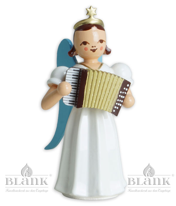 Accordion long-skirted angel, coloured