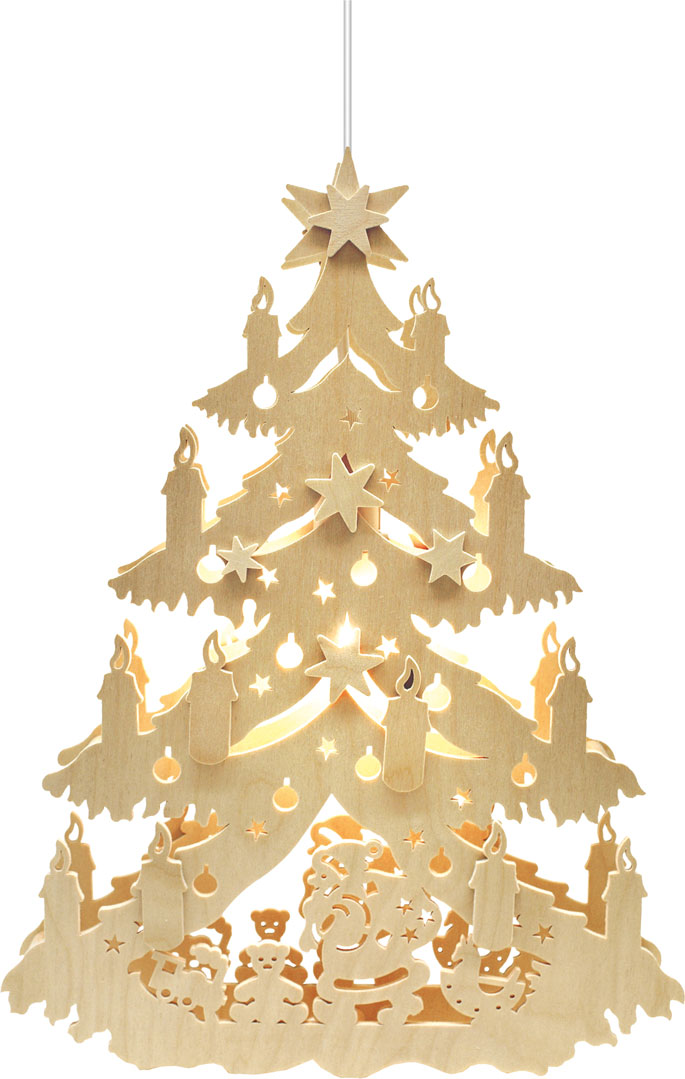 Fensterbild, beleuchtet, Unterm Tannenbaum
