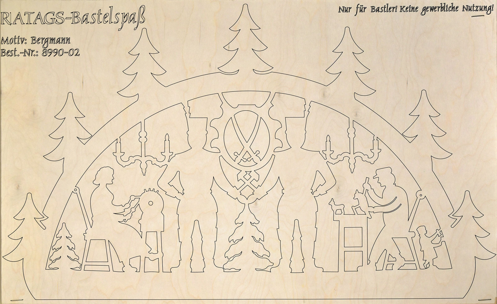 Schwibbogen zum Basteln, klein, Bergmann