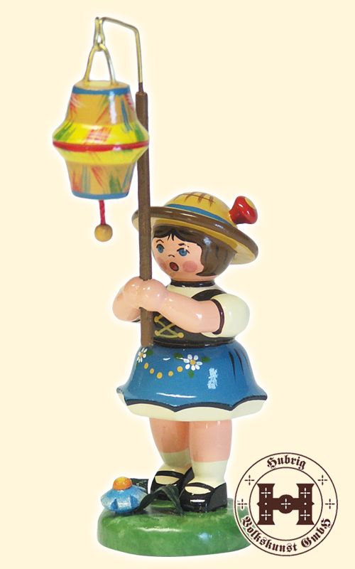 Figur, flicka, lykta