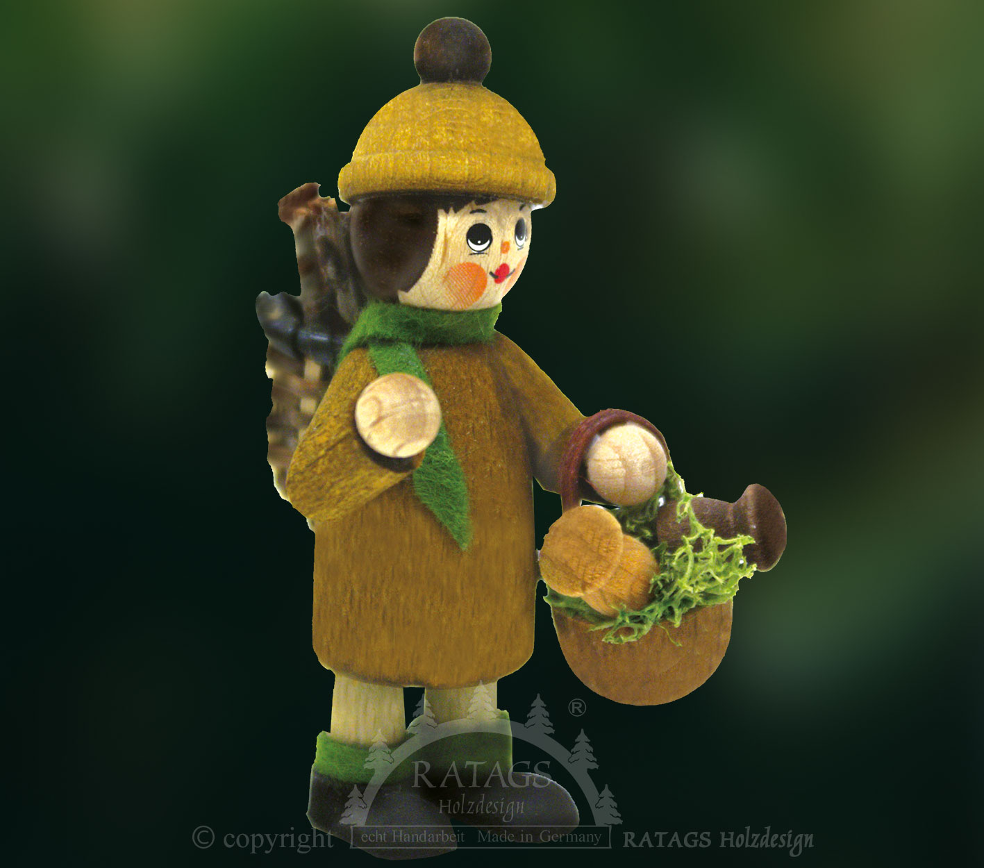 Figurine, cueilleur de champignons