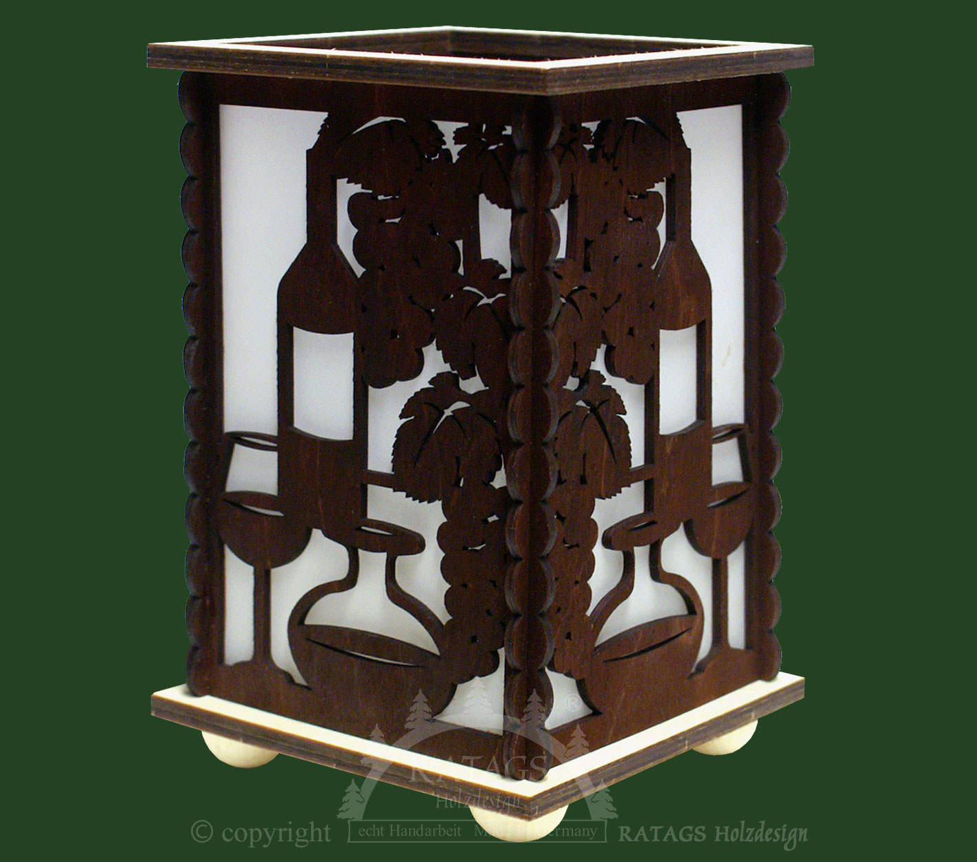 Laterne für Teelicht,Wein, rot-braun Lantern for tea warmer candle, wine, red