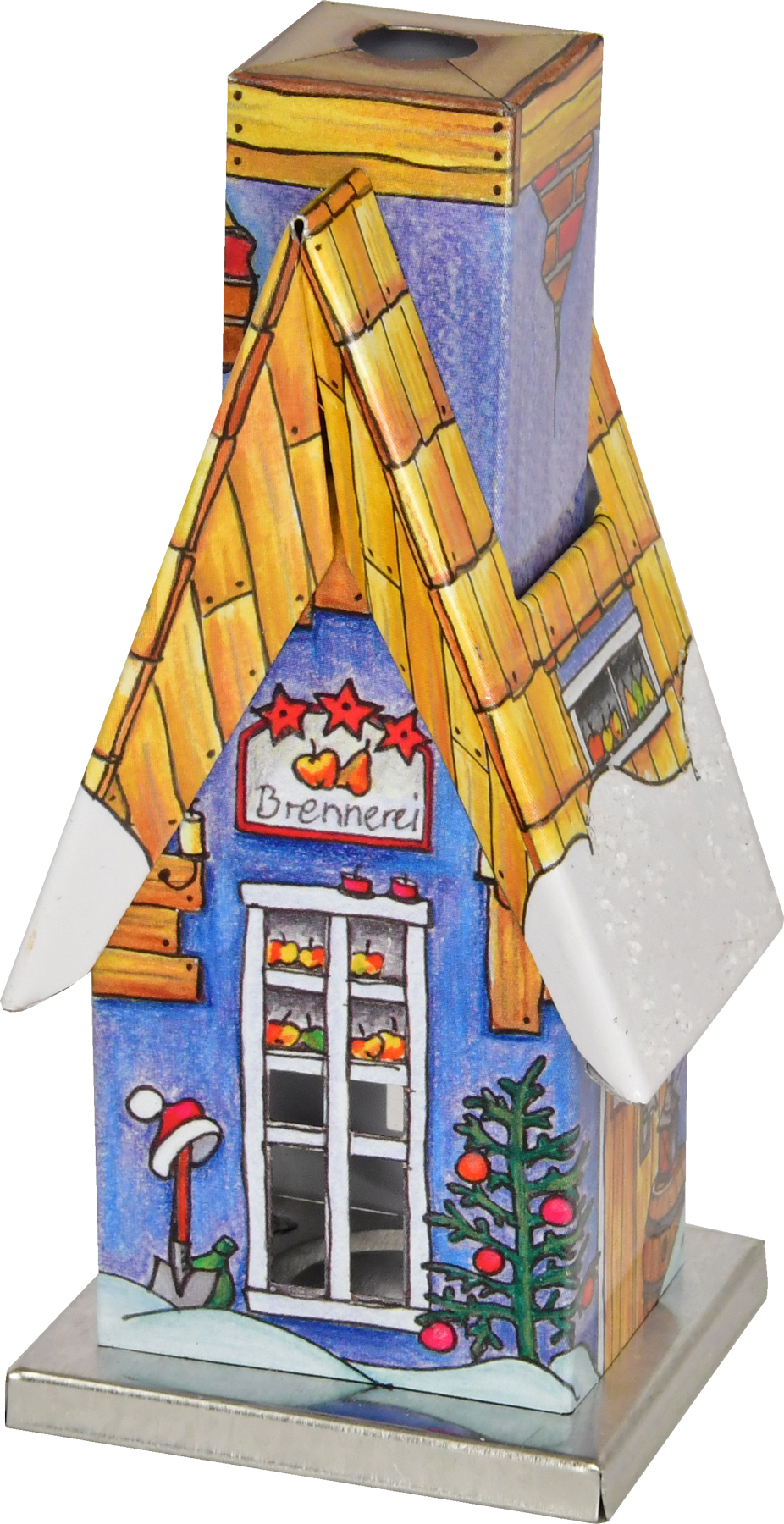 No.2 KNOX-Hütte, gelb, blau, Raureif KNOX-Räucherhütte Metall