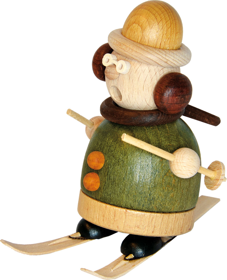 Incense burner, skier