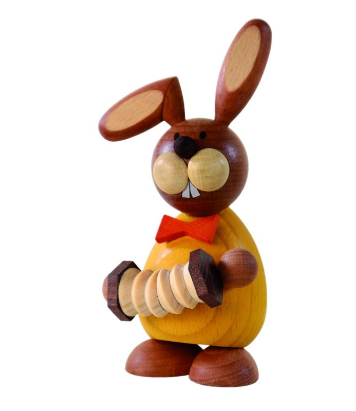 Easter bunny standing with accordion 12 cm