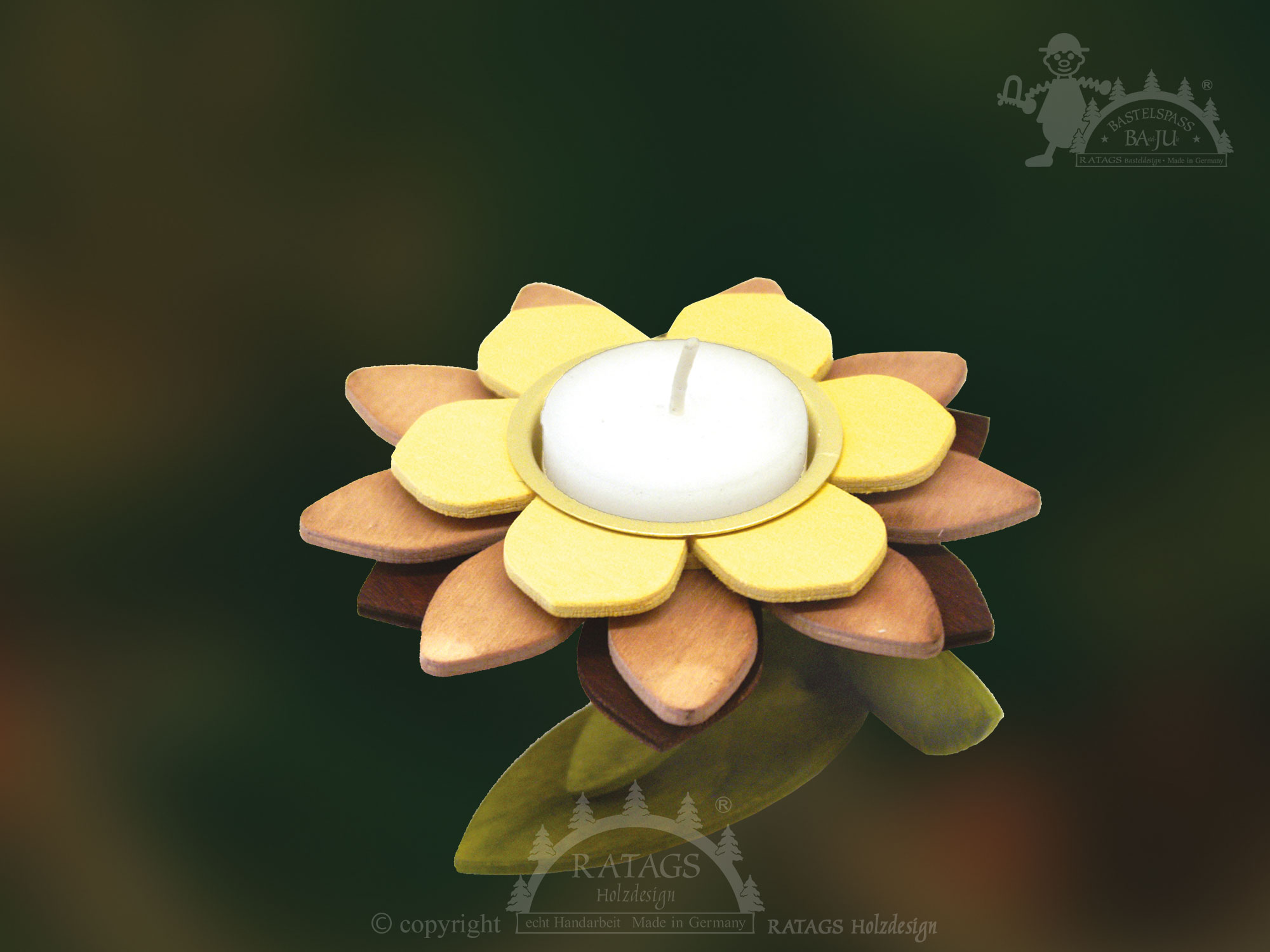 Teelichthalter zum Basteln, 1 Blüte
