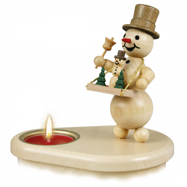 Schneemannleuchter "mit Bauchladen" 1 Teelicht