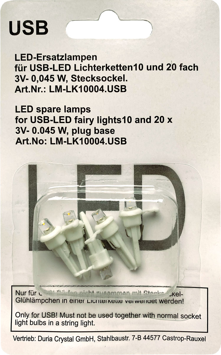 Ersatzlämpchen für USB-LED, 5 Stück für 10er und 20er USB-LED Lichterkette