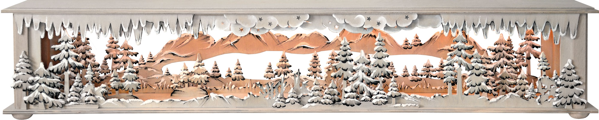 Room light, large, mountains, hand-painted grey, hoarfrost, unassembled