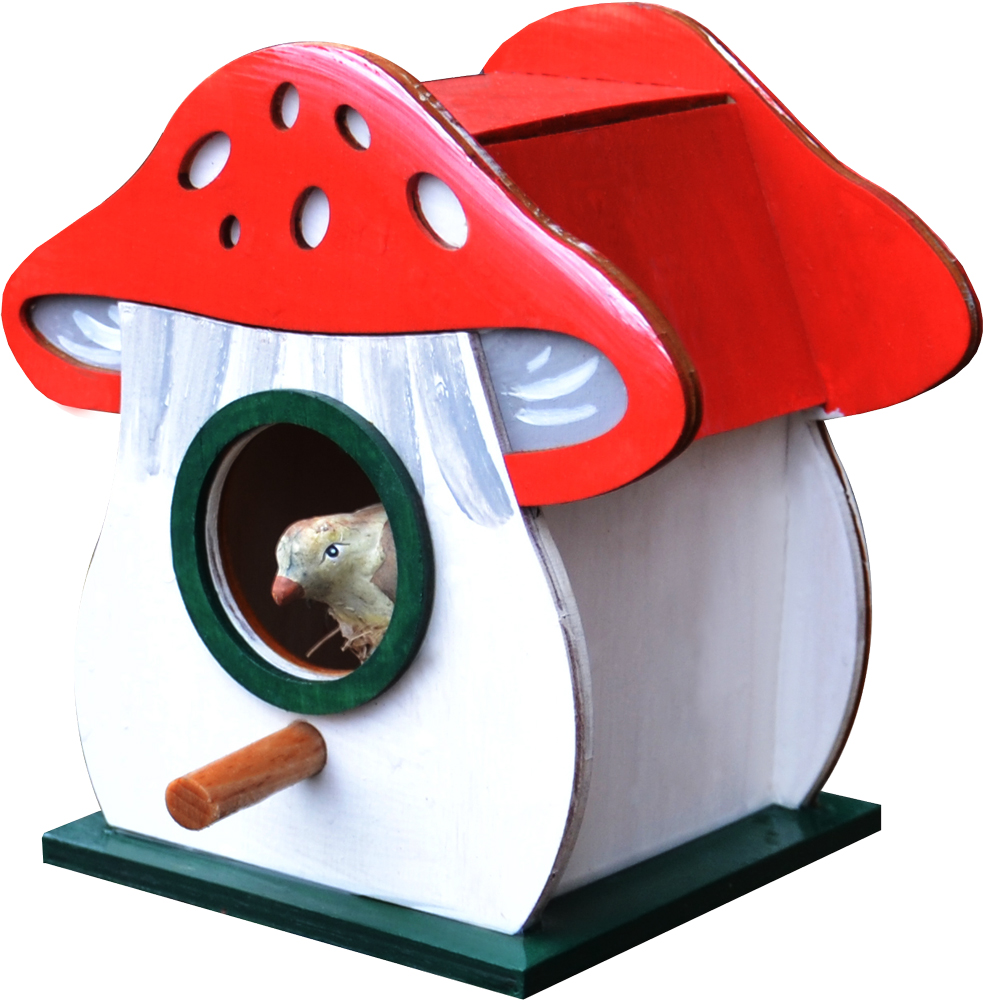 BS Vogelhaus zum Hängen, klein, Fliegenpilz