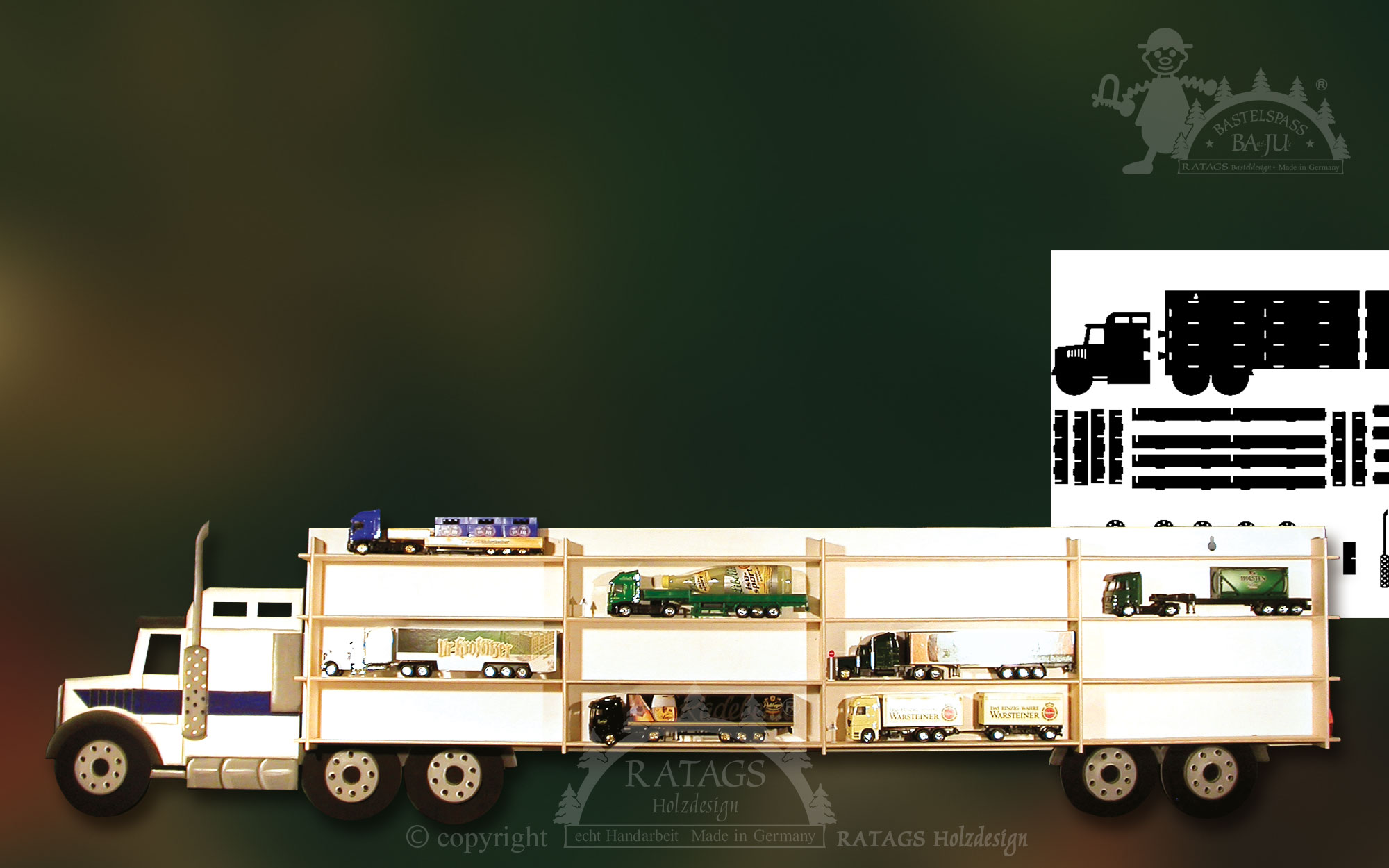 Setzkasten zum Basteln, Truck Setzkasten zum Basteln, Truck