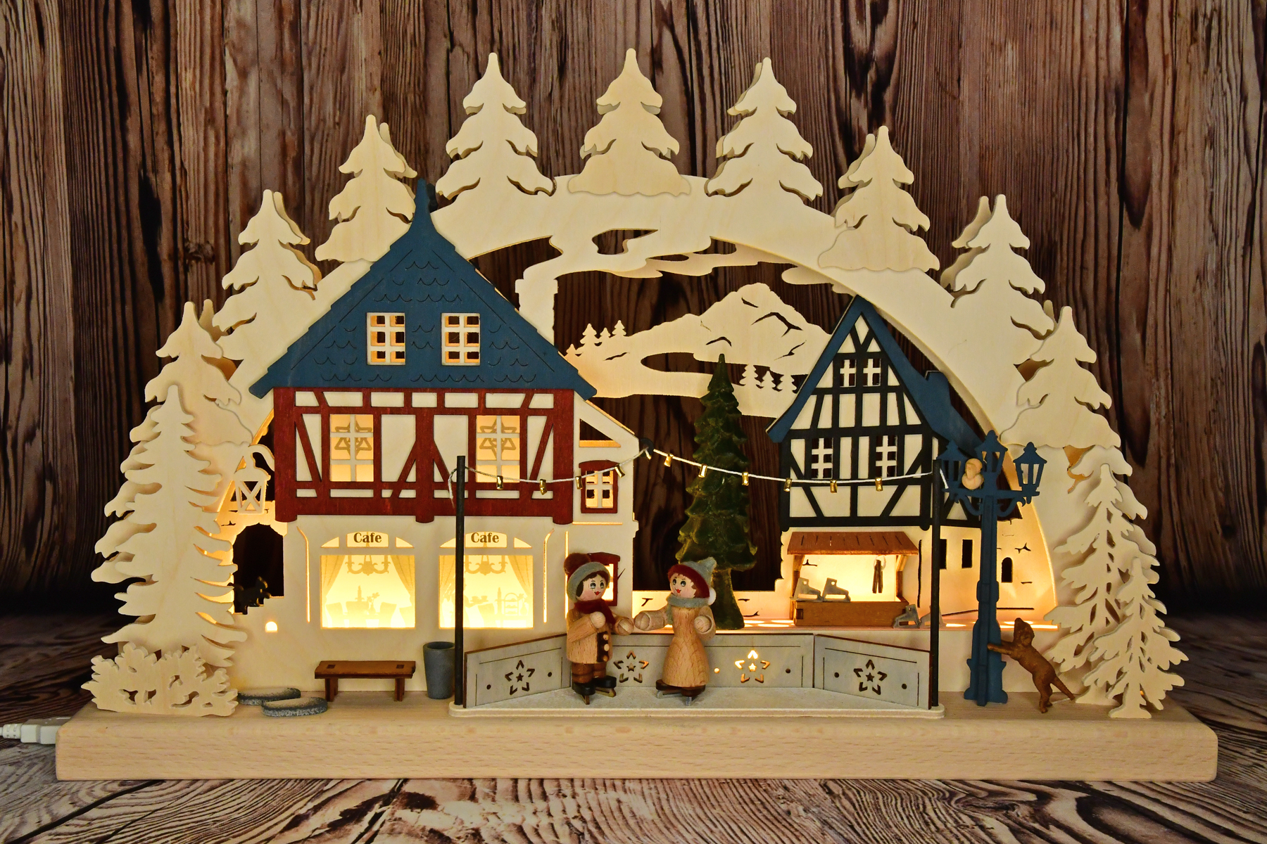 LED-Schwibbogen kl., Schlittschuhlaufen LED-Schwibbogen kl., Schlittschuhlaufen