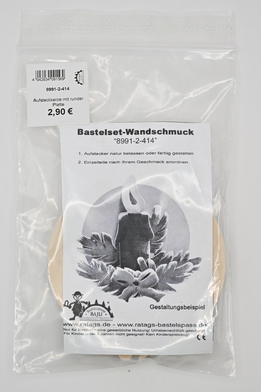 Aufsteckkerze mit runder Platte
