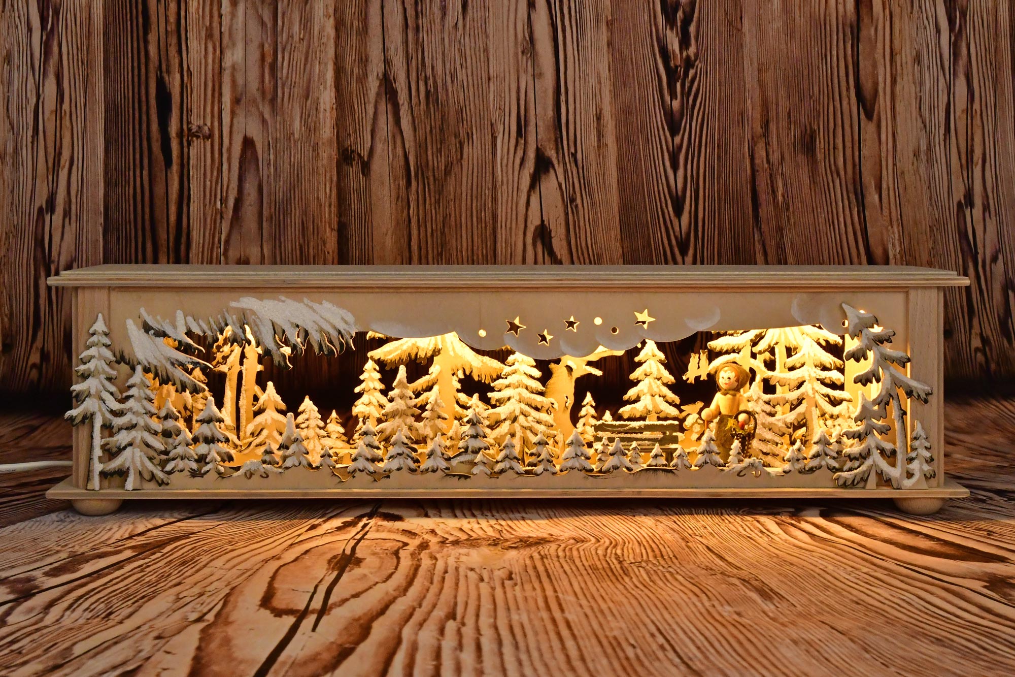 Small room light, forest woman, hand-painted grey, hoarfrost