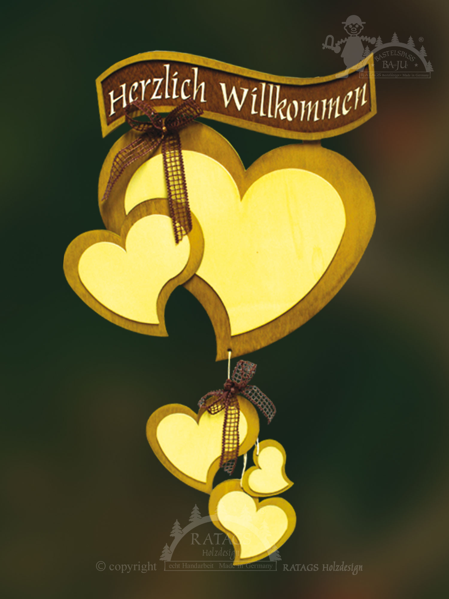 Door decorations for crafting, hearts, sawn out