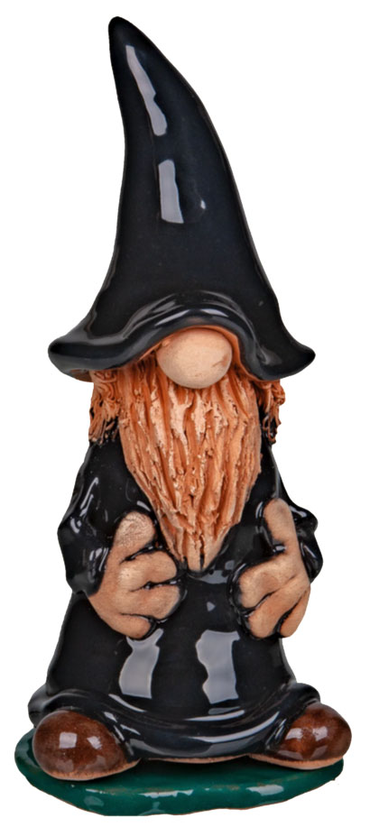 Keramik-Räucherfigur, Wichtel, schwarz