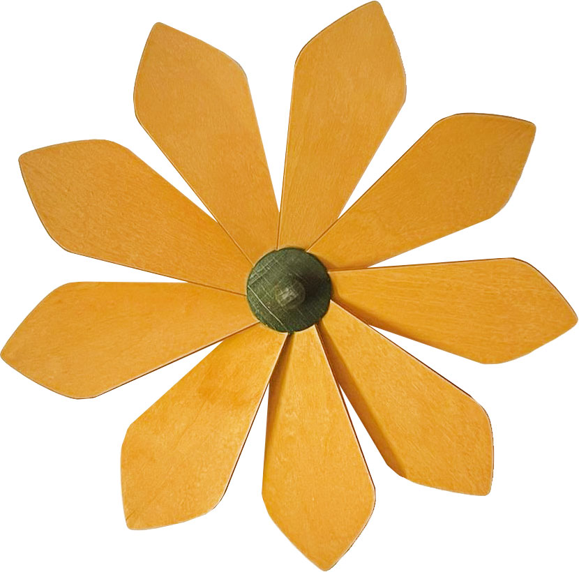 Impeller, laser-cut, 20 cm Flower, yellow