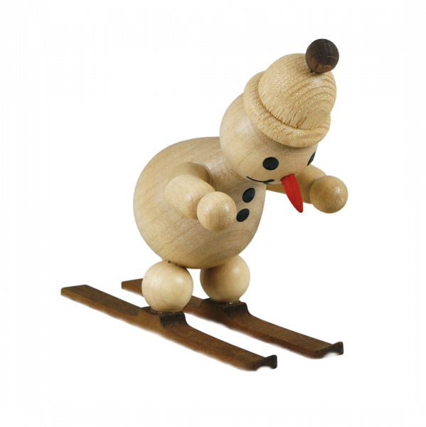 Snowman, junior, ski jump at the start with hat, 7 cm