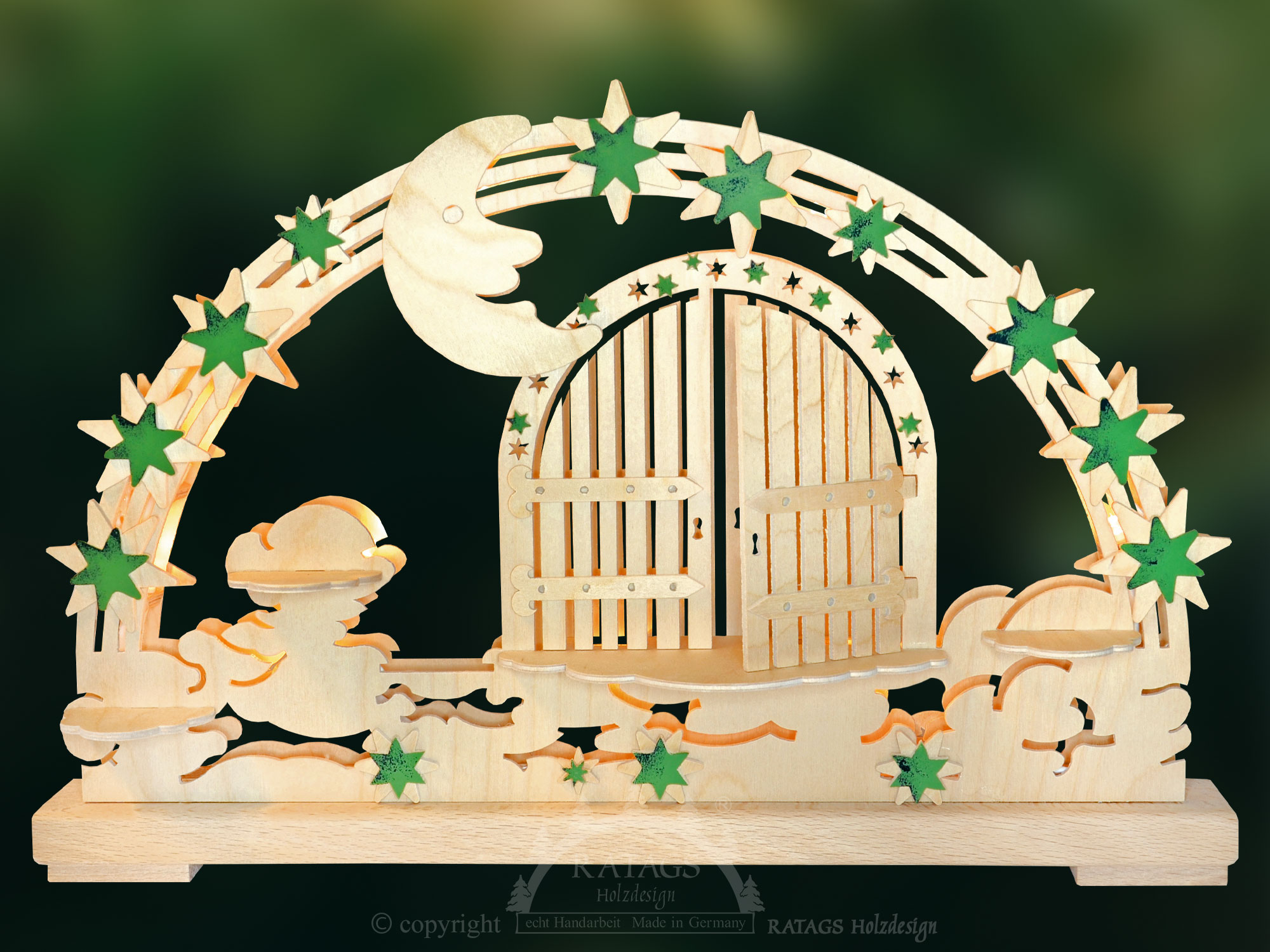 Schwibbogen kl., Himmelpforte, unbestückt, grün