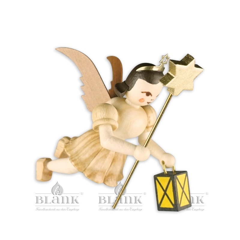 Anjo flutuante com lanterna/estrela  Altura 6 cm  Largura 3,5 cm