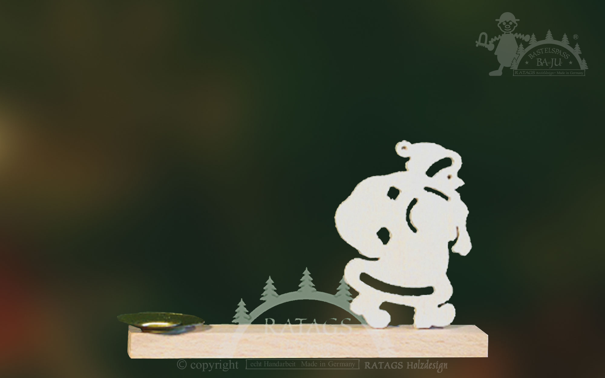 Kerzenhalter zum Basteln, Weihnachtsmann