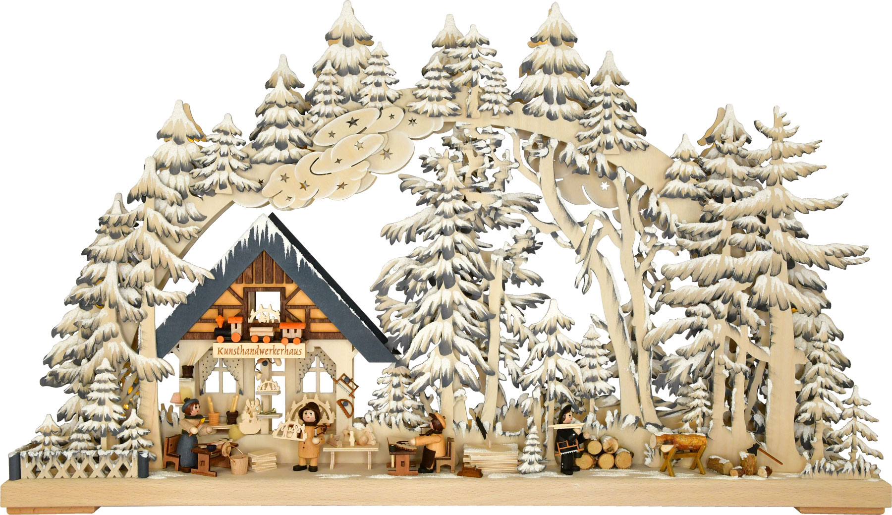 3D candle arch, large, candle arch workshop, hand-painted grey, hoarfrost