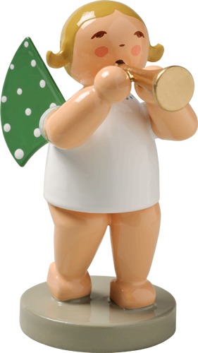 Engel mit Flöte blondes Haar