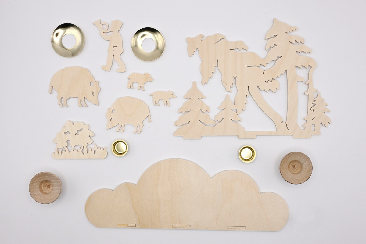 Tischschmuck zum Basteln, Wildschweinjagd