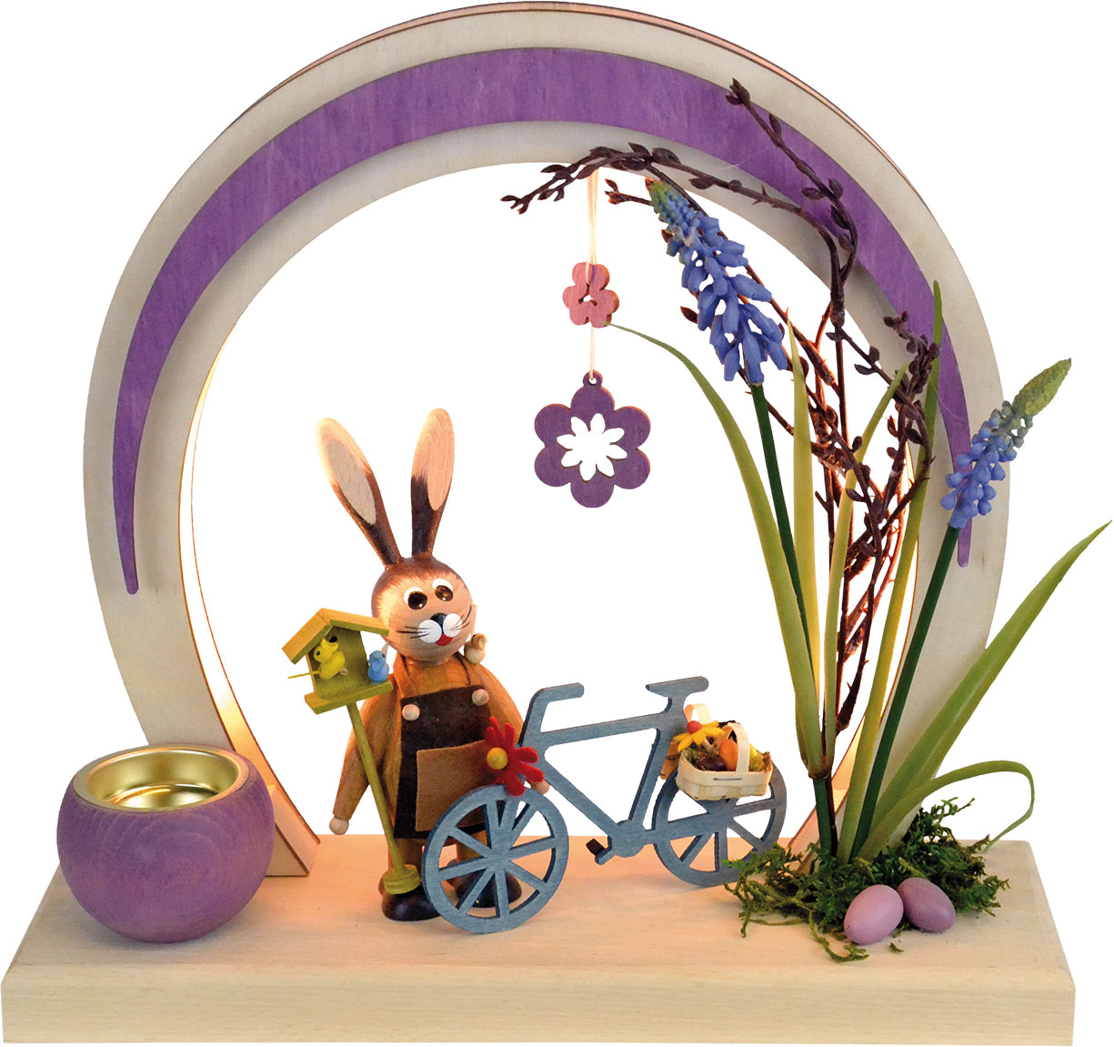 Romantikleuchte Ostern,LED,rund - lila,