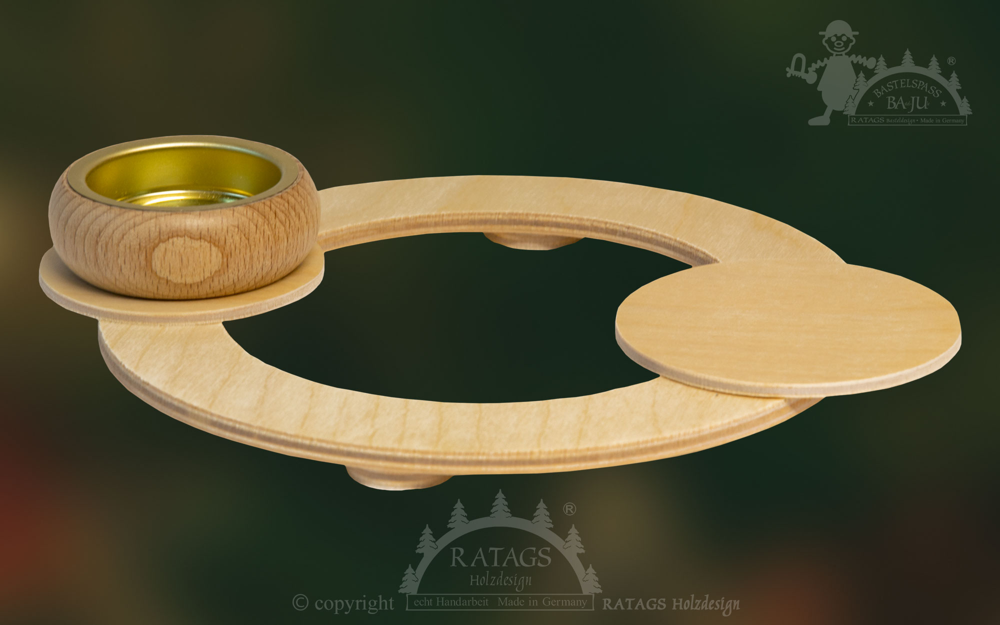 Light ring for crafting 1 tea light, 2 plates