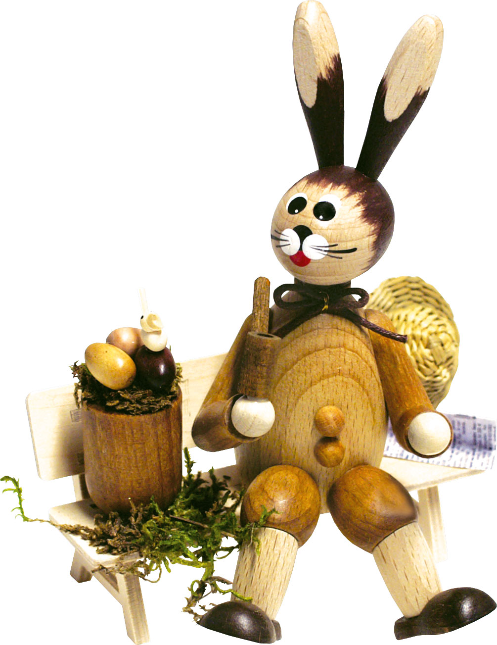 Hasenbank, mittel, mit Hase, natur, mit