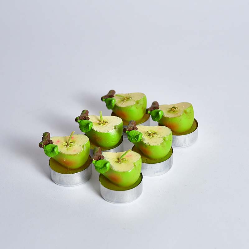 Tealight candle pear green 6 pieces
