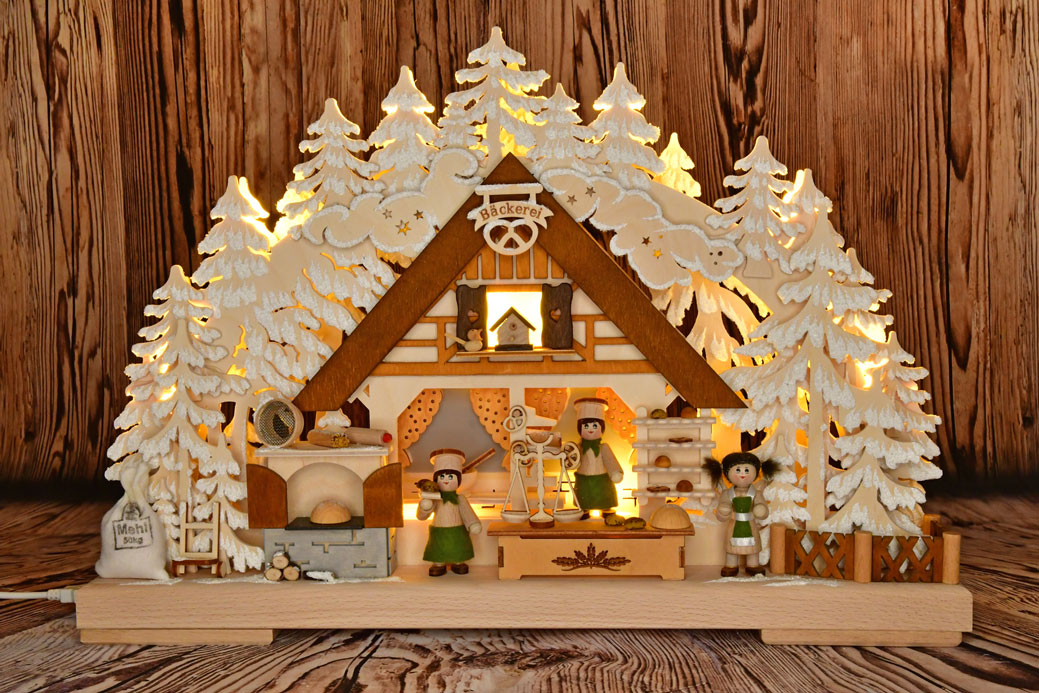 3D-Schwibbogen kl., Bäckerei, Raureif 3D-Schwibbogen kl., Bäckerei, Raureif