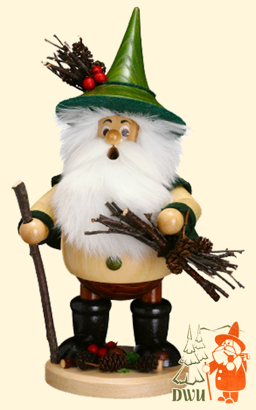 Räuchermann, Holzsammler, grün